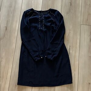 Jessica Simpson Women's Navy Long-Sleeve Stud Detail Dress